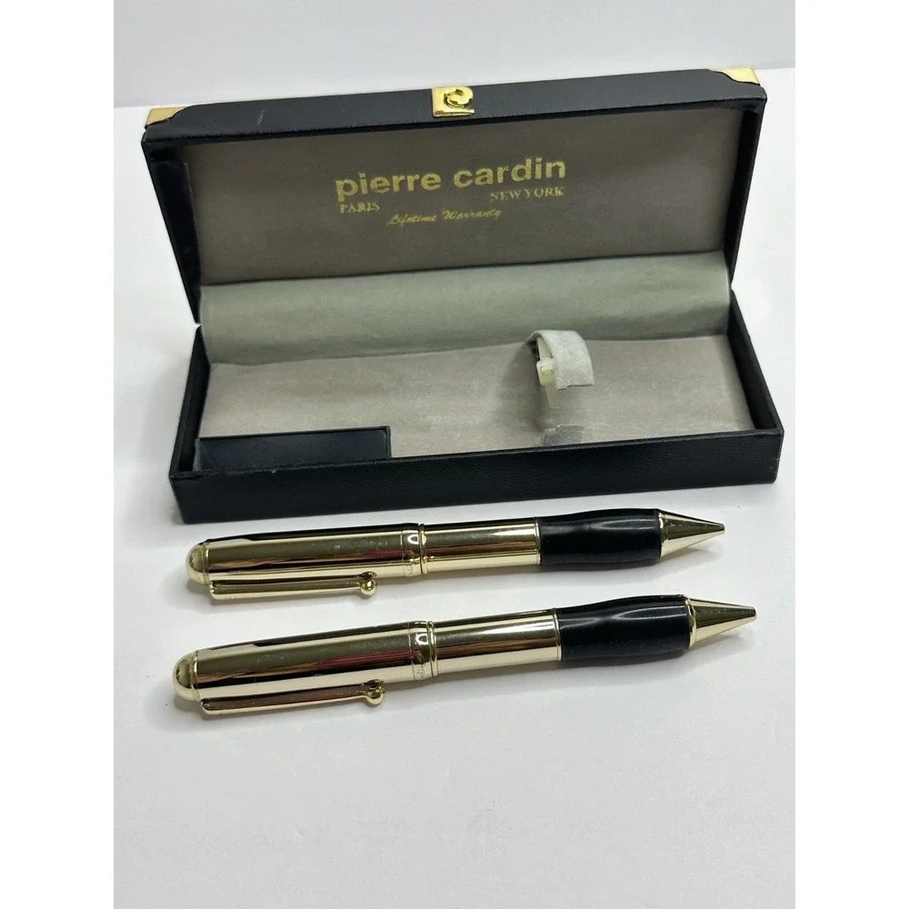 Vintage PIERRE CARDIN PEN & PENCIL SET Gold Tone Boxed Signed